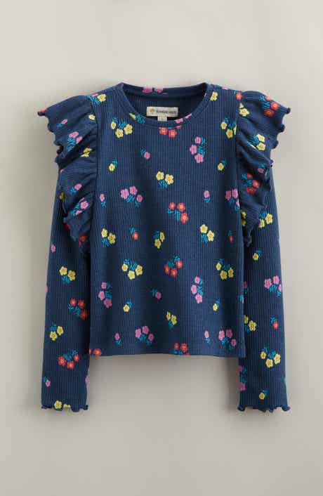 Tucker + Tate Kids' Ruffle Sleeve Rib Top