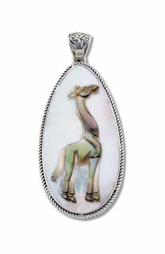 Sterling Silver & Mother-of-Pearl Giraffe Pendant