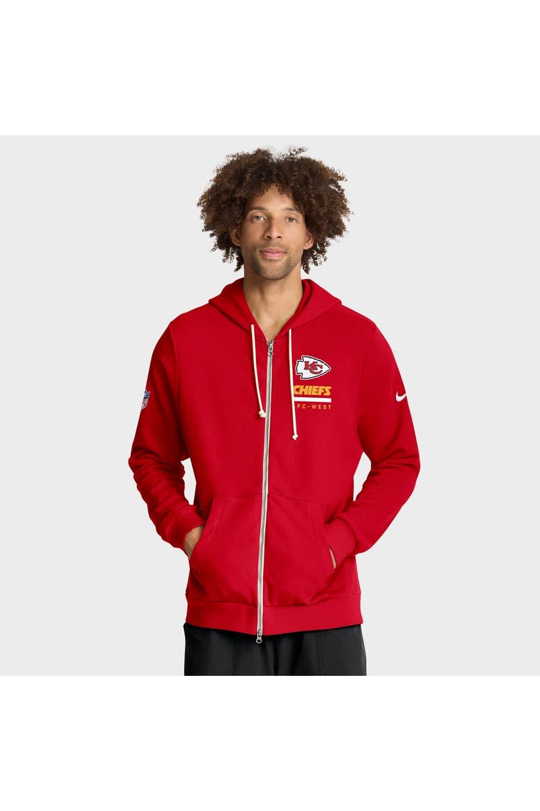 Men's Nike Red Kansas City Chiefs Sideline Standard Issue Utility Player Dri-FIT Full-Zip Hoodie, Main, color, Red