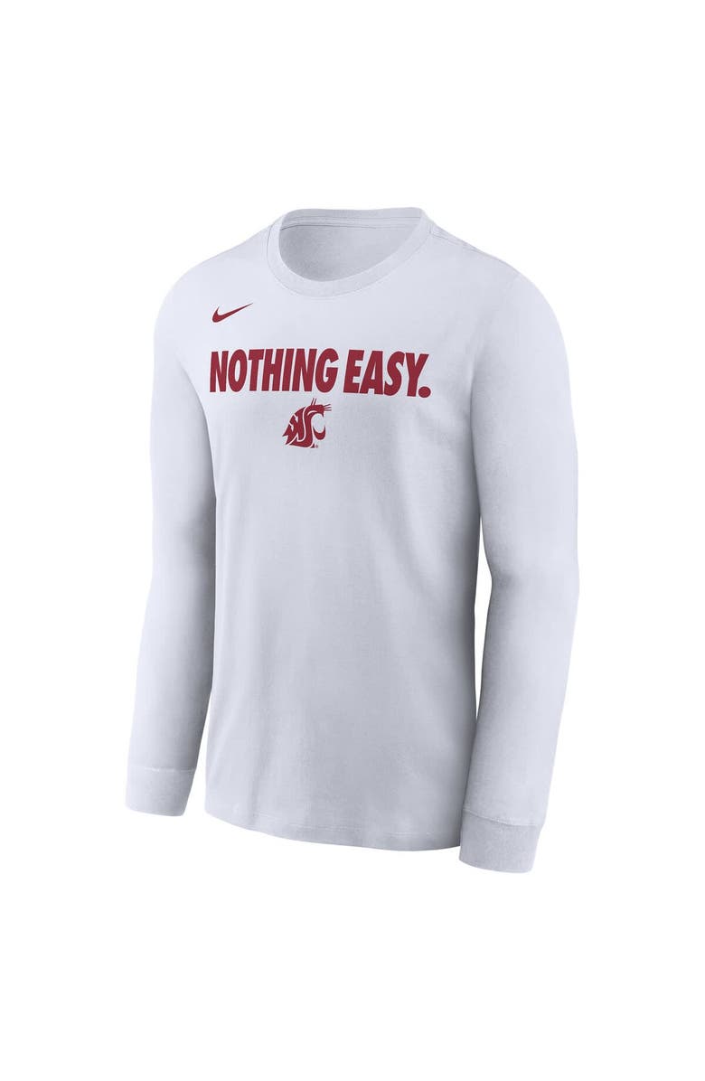 Nike Men's Nike White Washington State Cougars 2025 On-Court Bench Long Sleeve T-Shirt, Alternate, color, 