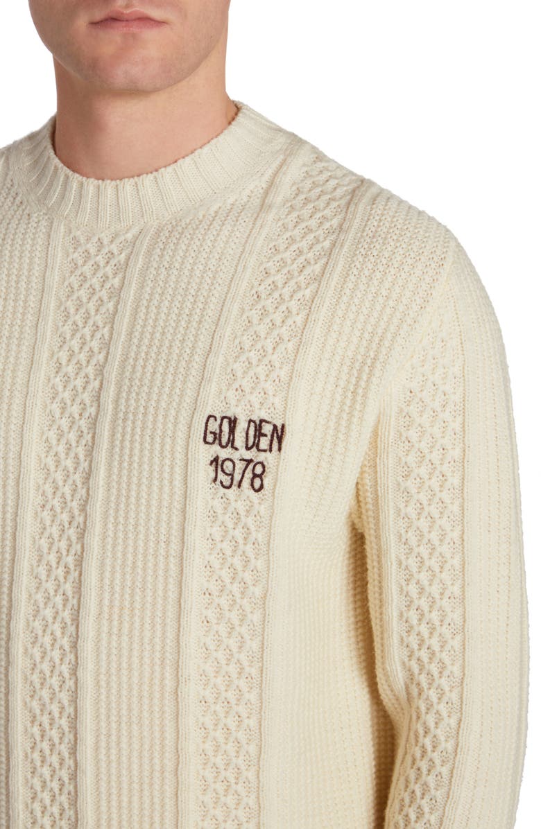 Golden Goose Journey Embroidered Wool Sweater, Alternate, color, 