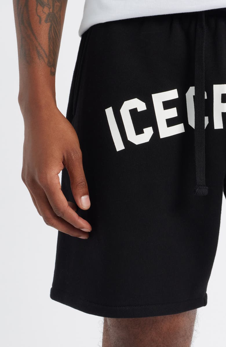 ICECREAM Matt Cotton French Terry Sweat Shorts, Alternate, color, Black