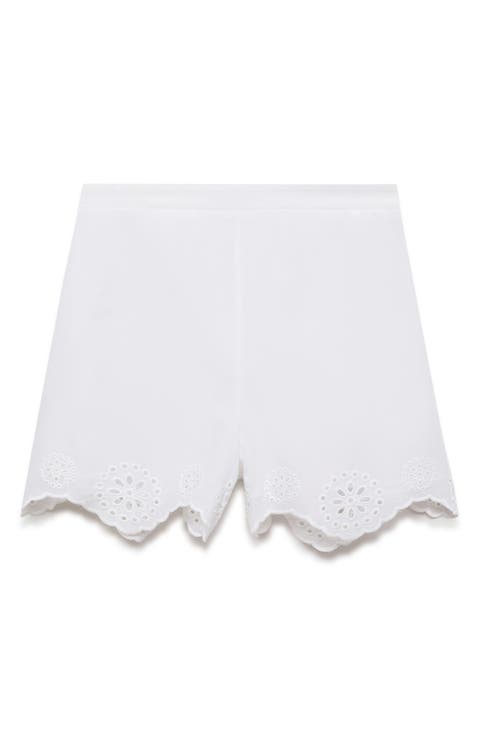 Cotton Eyelet Shorts