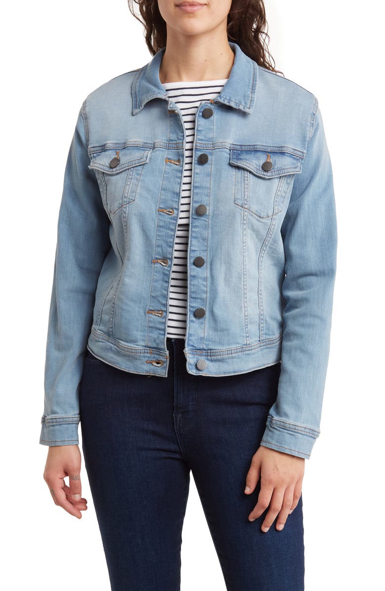 Caslon<sup>®</sup> Classic Denim Jacket, Main, color, Light Wash