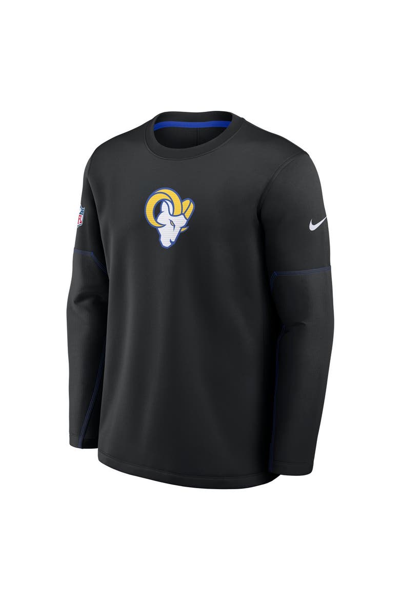 Men's Nike Black Los Angeles Rams Sideline Coaches Team Present Midweight Therma-FIT Sweatshirt, Alternate, color, Black