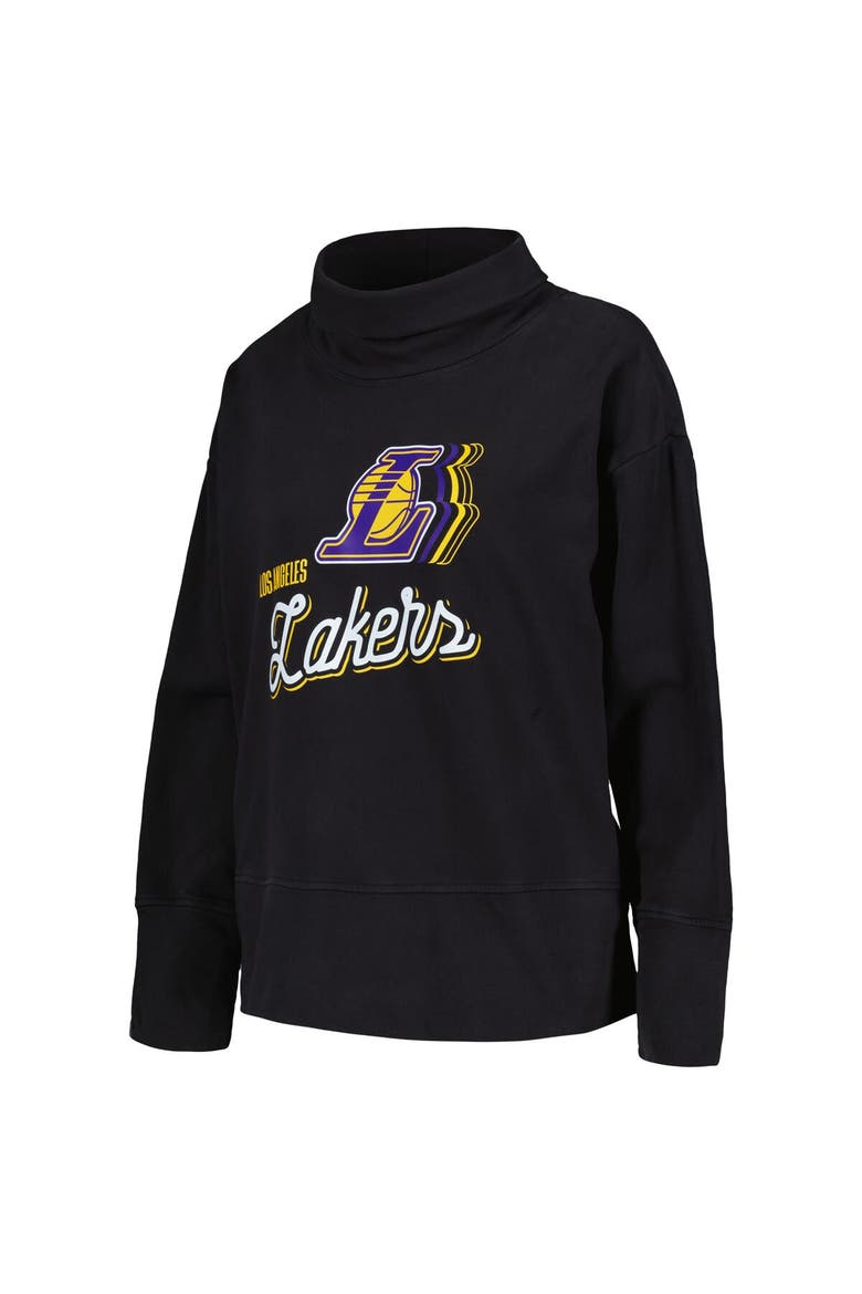 Women's Levelwear Black Los Angeles Lakers Sunset Pullover Sweatshirt, Alternate, color, Black