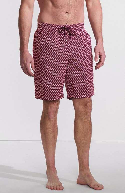 Lands' End 9" Volley Hydroliner Swim Trunks In Midnight Plum Geo