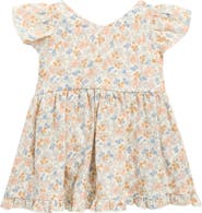 Rylee + Cru Lila Floral Print Cotton Skirted Romper