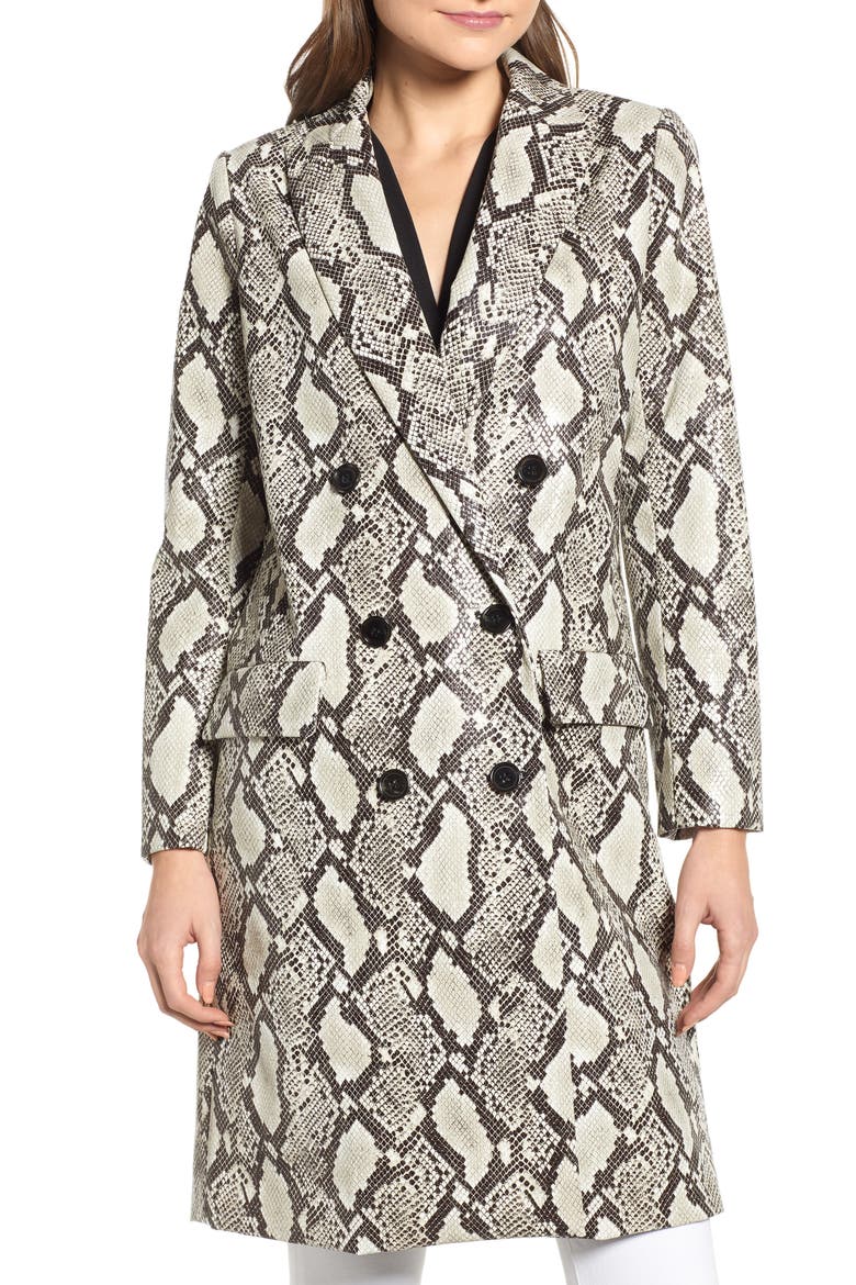 Snakeskin Faux Leather Jacket, Alternate, color, SNAKE
