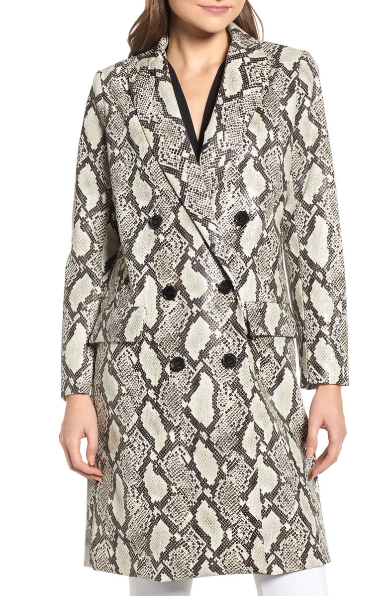 Mural Snakeskin Faux Leather Jacket, Alternate, color, 