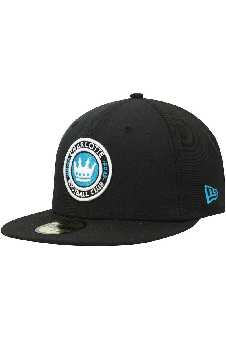 Men's New Era Black Charlotte FC Primary Logo 59FIFTY Fitted Hat, Alternate, color, Black