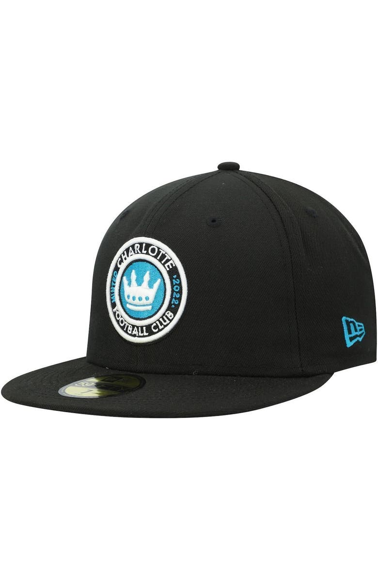 New Era Men's New Era Black Charlotte FC Primary Logo 59FIFTY Fitted Hat, Alternate, color, Black