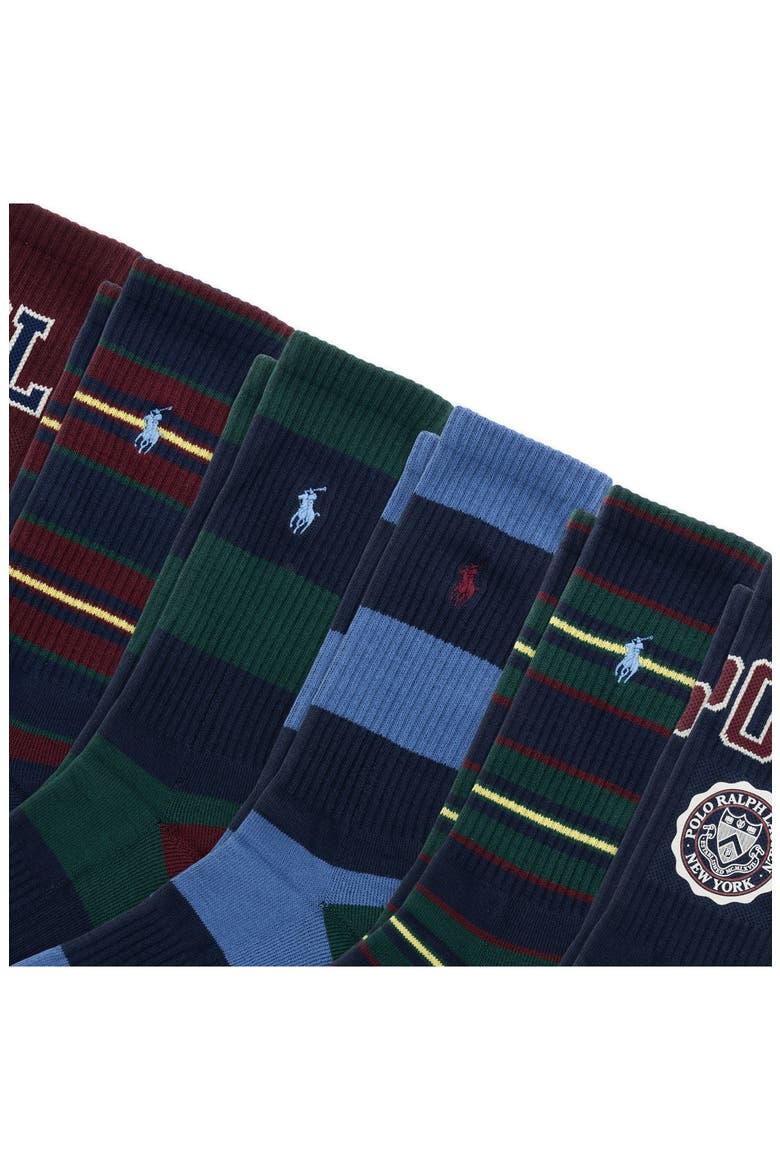 Assorted 6-Pack Crest & Rider Logo Crew Socks, Alternate, color, NVAST