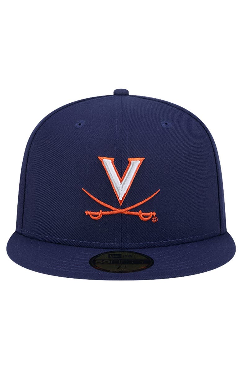 New Era Men's New Era Navy Virginia Cavaliers Throwback 59FIFTY Fitted Hat, Alternate, color, Navy
