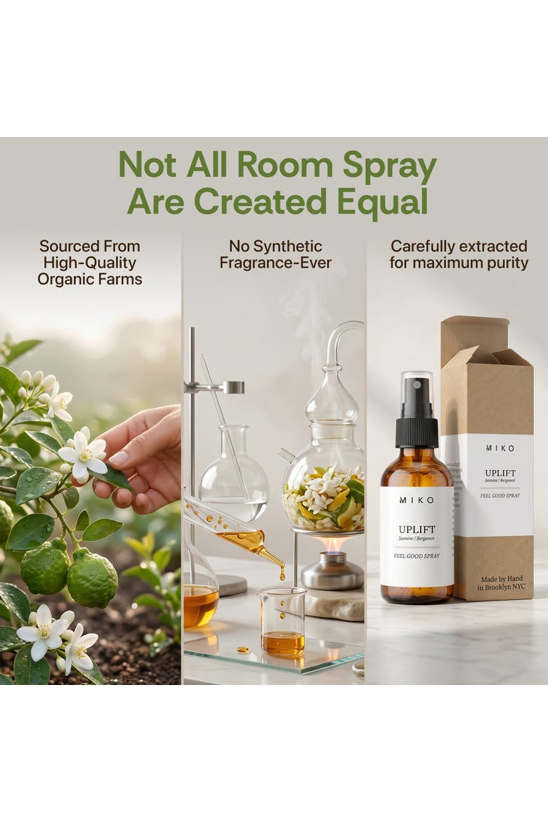 Uplift Room + Linen Mist with Jasmine & Bergamot 100% Organic 2 fl oz, Alternate, color, Clear