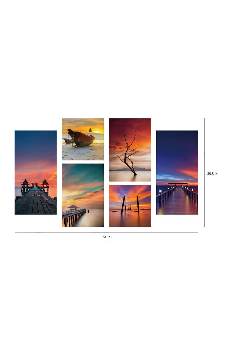 CHIC Ocean View 6-Piece Wall Art - 40"x64", Alternate, color,