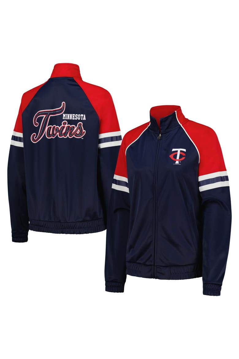 Women's G-III 4Her by Carl Banks Navy Minnesota Twins First Place Raglan Full-Zip Track Jacket, Alternate, color, Navy