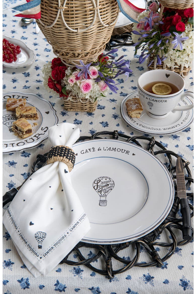 L'Amour Toujours Dinner Plate, Alternate, color, WHITEWASH BLACK