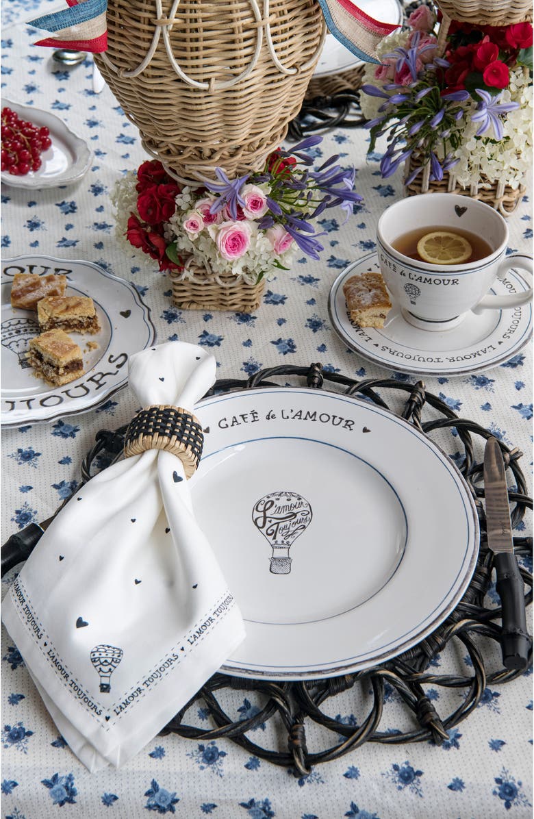 Juliska L'Amour Toujours Dinner Plate, Alternate, color, Whitewash Black