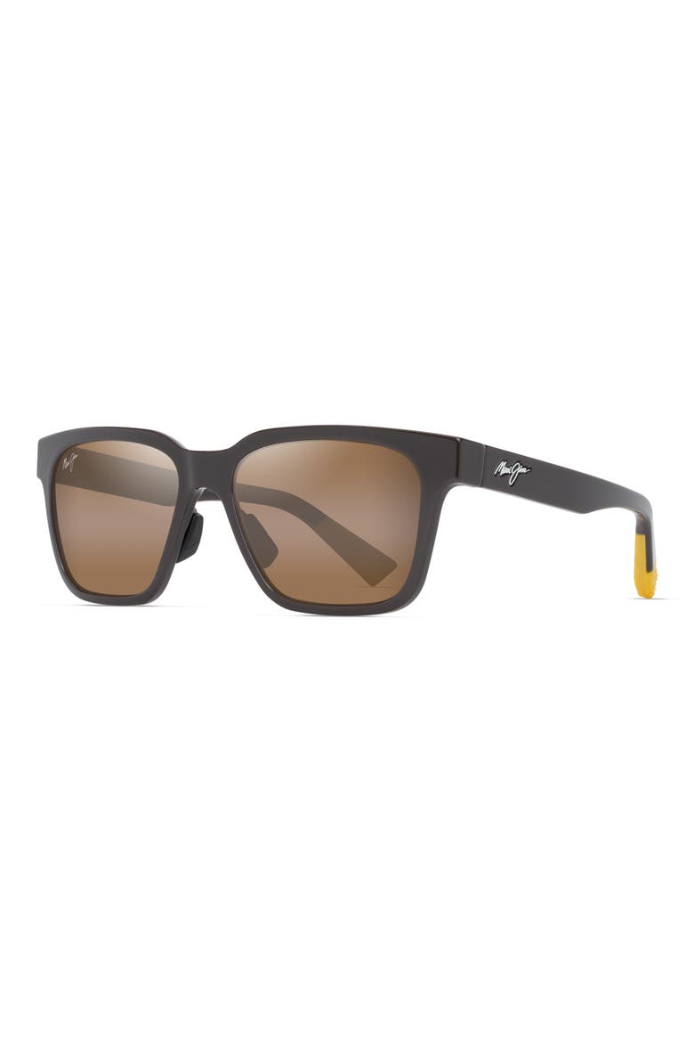 Punkikai 56mm PolarizedPlus2® Square Sunglasses, Alternate, color, SHINY BROWN