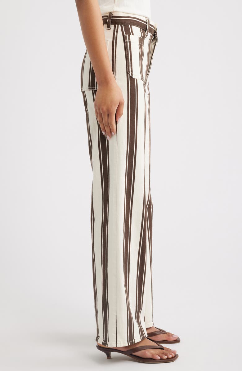 Madewell The Emmy Stripe Wide Leg Pants, Alternate, color, Dark Brown Stripe