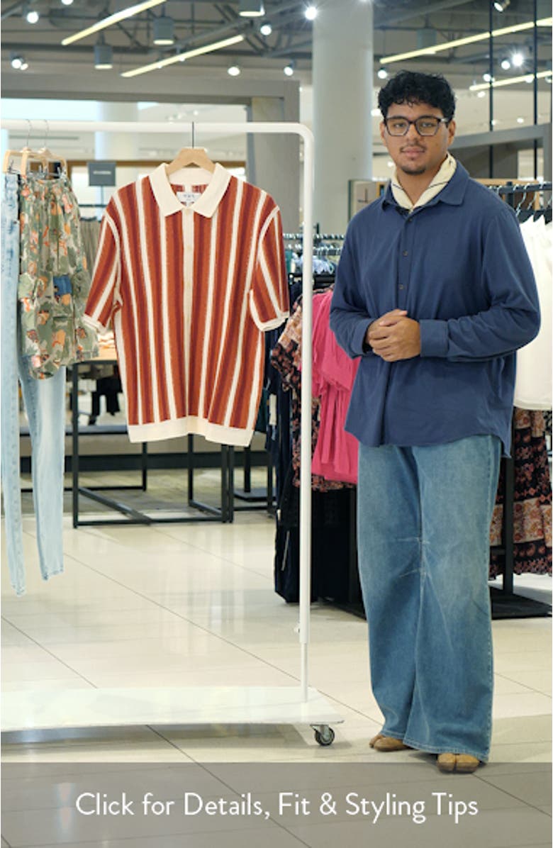 Porto Stripe Knit Button-Up Shirt, sales video thumbnail