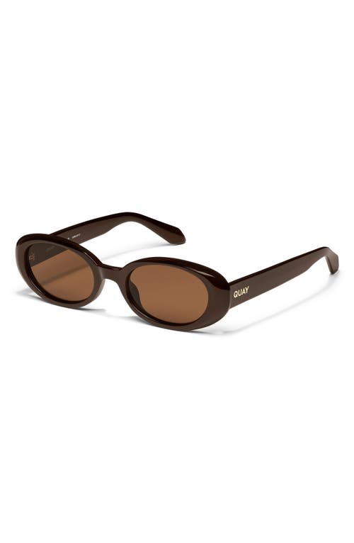 Quay Felt Cute 52mm Gradient Small Oval Sunglasses In Brown