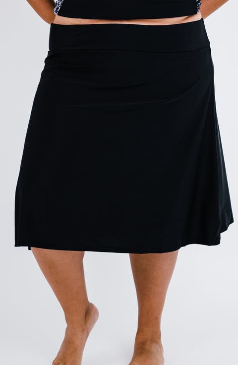 Plus Size Long Swim Skort With Capri Leggings