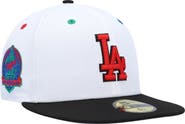 New Era Men's New Era White/Black Los Angeles Dodgers 60th Anniversary Primary Eye 59FIFTY Fitted Hat