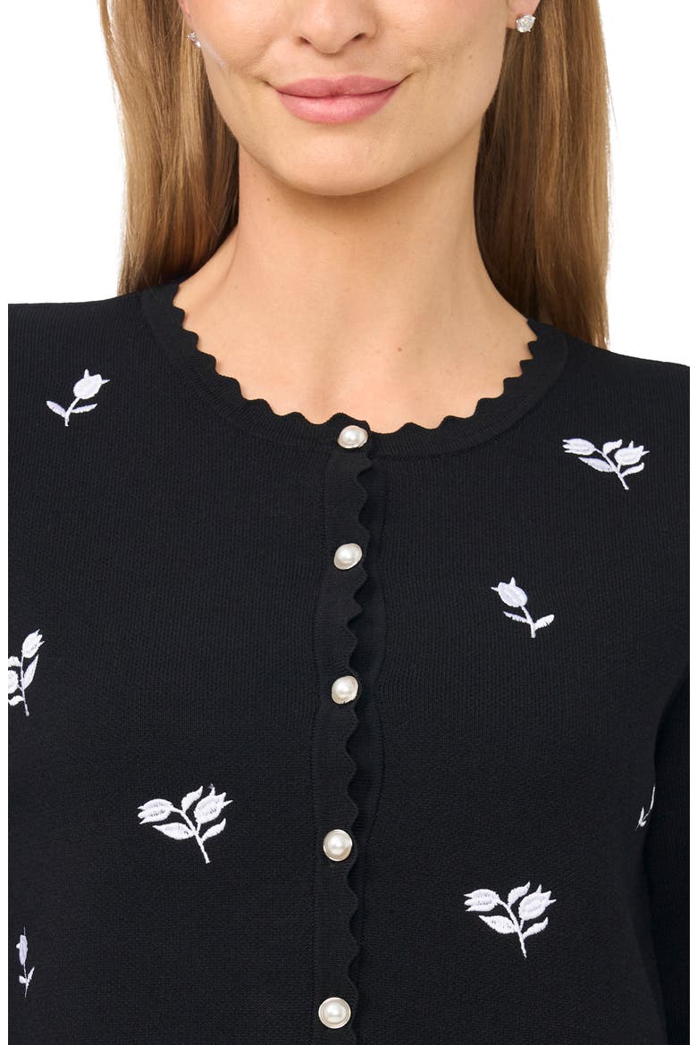 Embroidered Cardigan, Alternate, color, RICH BLACK