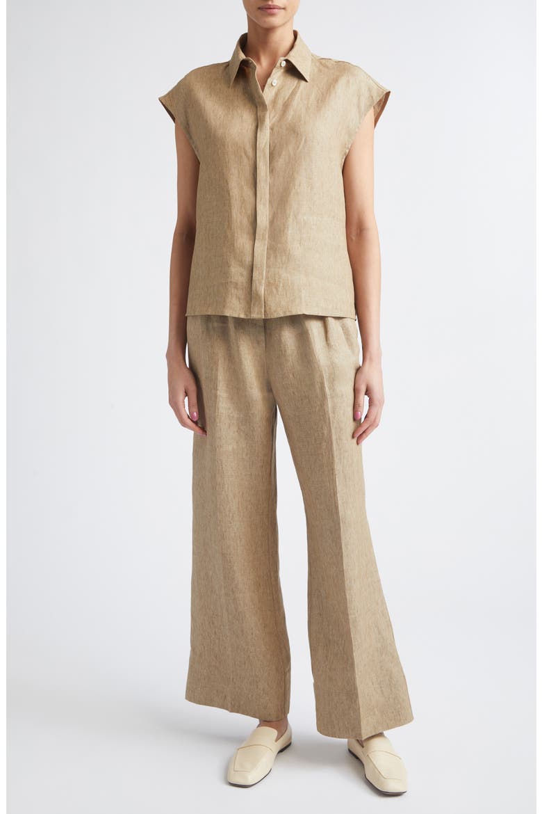 New Linen Water Repellent Boxy Vest, Alternate, color, 2000 SAND