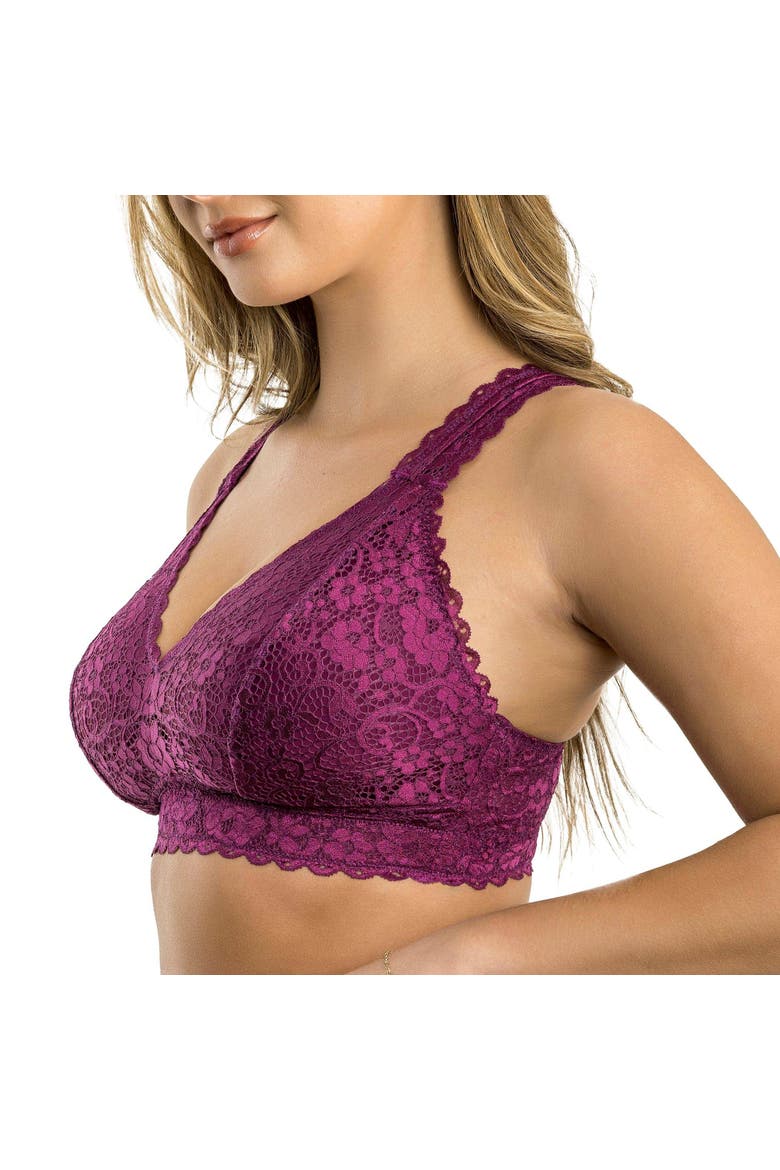 Adriana Wire-Free Lace Bralette, Alternate, color, Blackberry