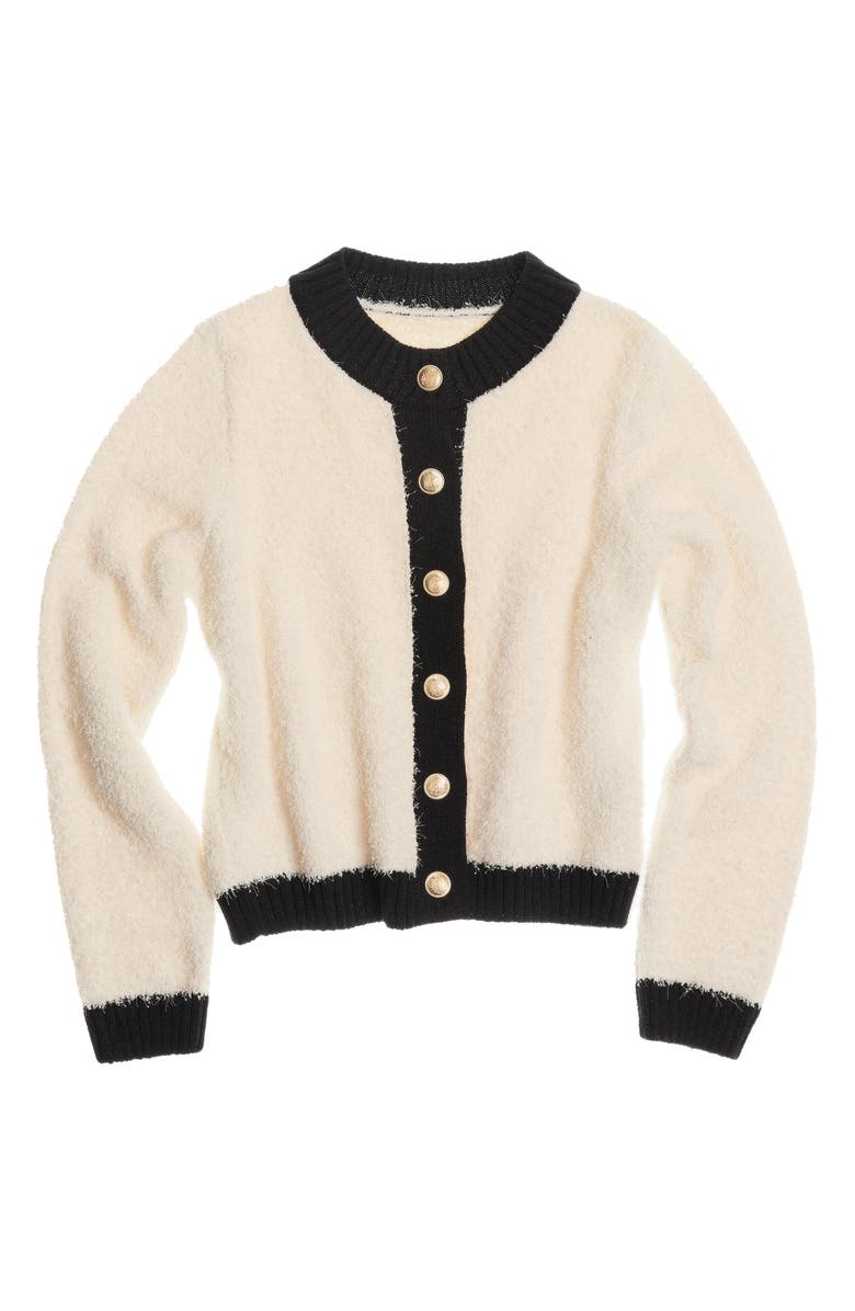 MANGO Contrast Cardigan, Alternate, color, Ecru