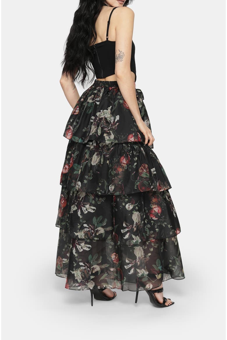 Anara Tiered Skirt, Alternate, color, Black