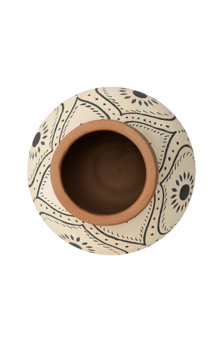 Foreside Home and Garden Natural Handpainted Terracotta Vase, Alternate, color, Brown