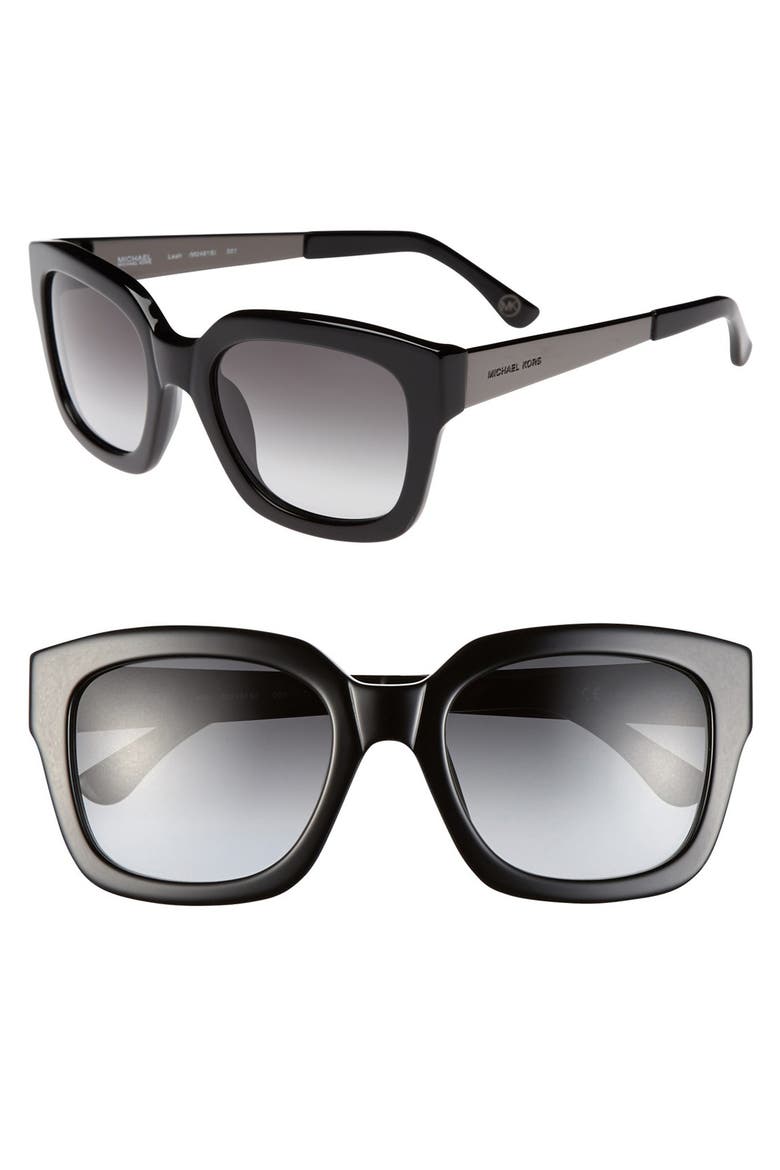 'Leah' 53mm Sunglasses, Main, color, BLACK