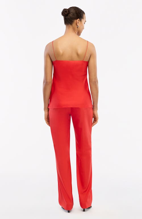 Another Tomorrow Silk Camisole In Red