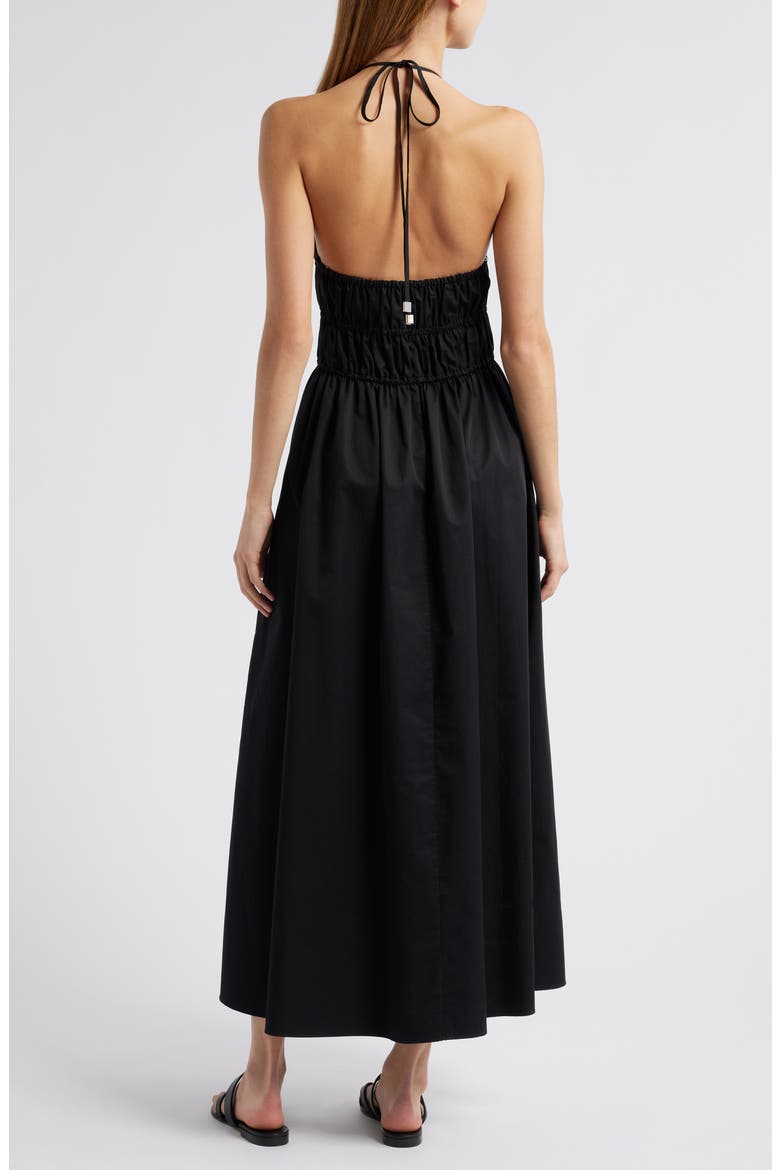 The Meira Halter Neck Cotton Sundress, Alternate, color, NOIR