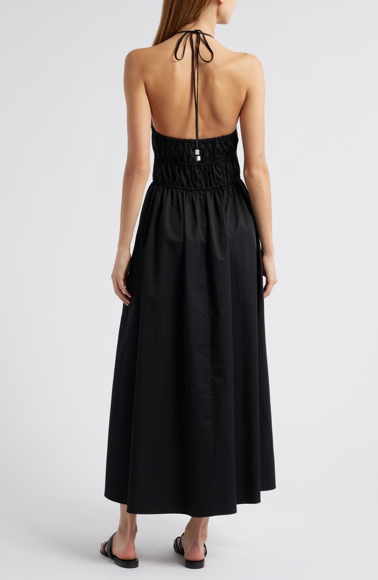 Solid & Striped The Meira Halter Neck Cotton Sundress, Alternate, color, Noir