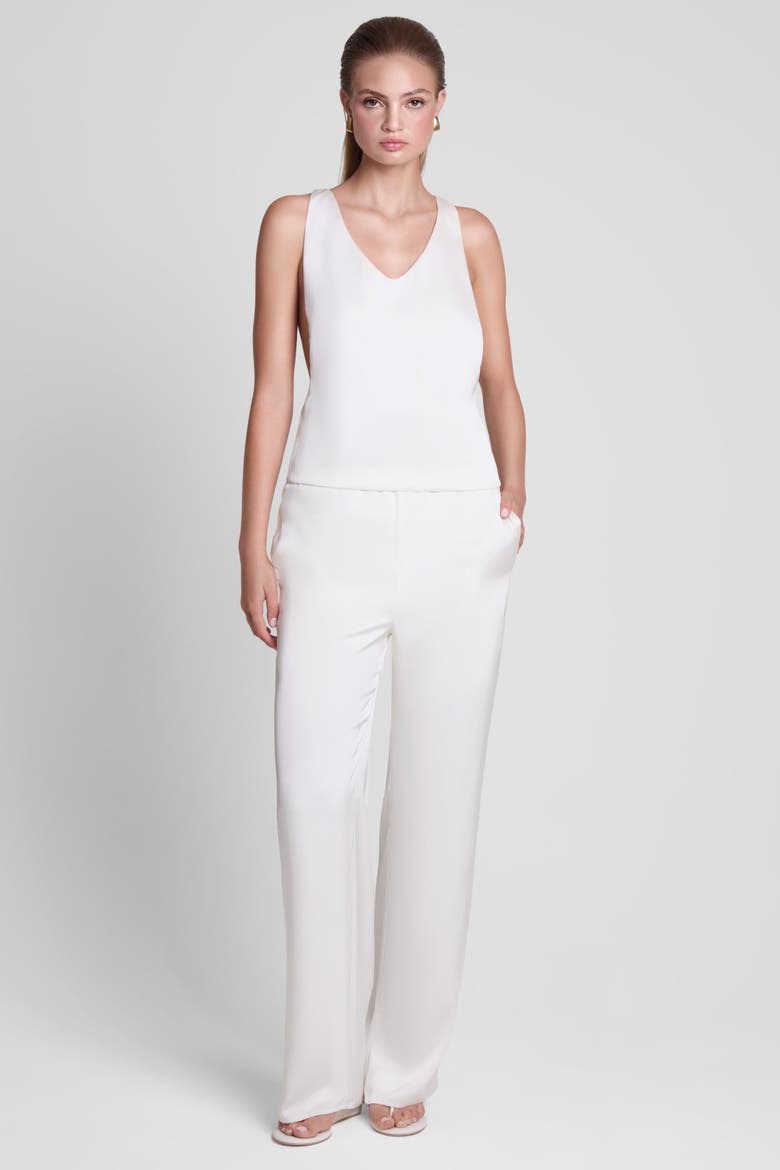 Soho Satin Straight Leg Pants, Alternate, color, White