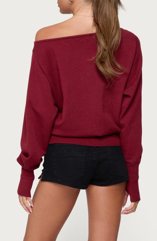 Edikted Oversize Off The Shoulder Sweater In Animal Print