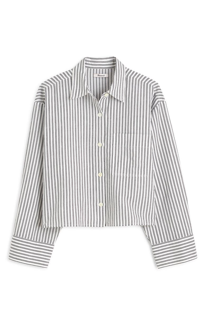 Madewell Straight Hem Linen & Cotton Button-Up Shirt, Alternate, color, White