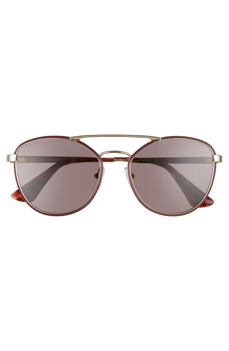 Prada 55mm Metal Aviator Sunglasses, Alternate, color, 