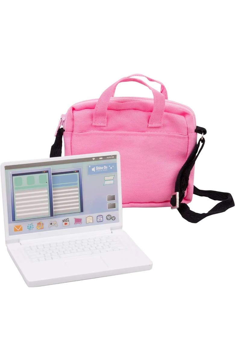 Dress Along Dolly Metal Computer Laptop w Carrying Bag Made for 18" Dolls - Durable Metal Construction w Detailed Display, Main, color, Grey