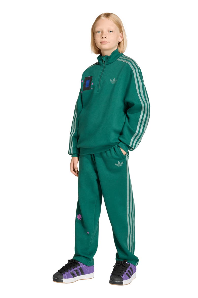 Kids' Minecraft 3-Stripes Trefoil Track Pants, Alternate, color, COLLEGIATE GREEN