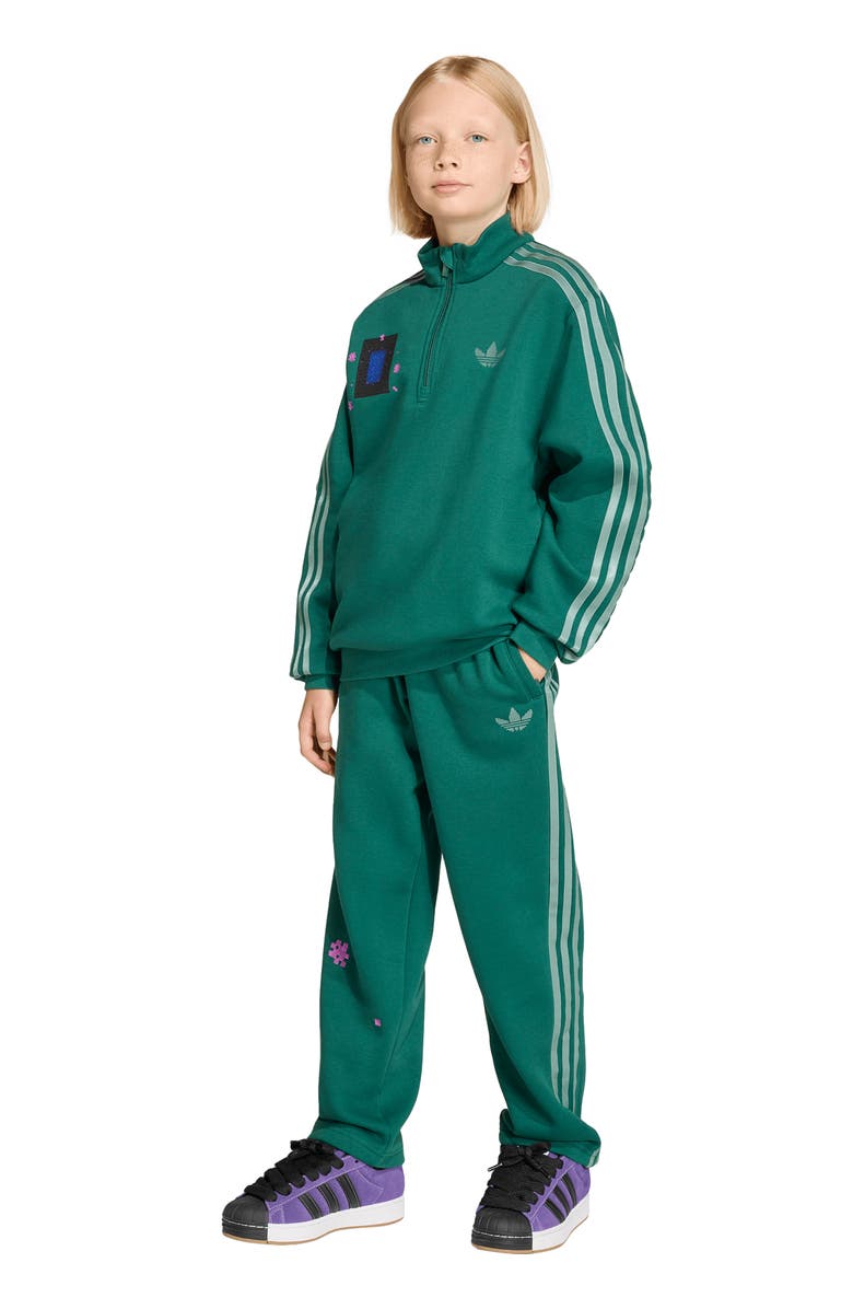 adidas Originals Kids' Minecraft 3-Stripes Trefoil Track Pants, Alternate, color, Collegiate Green