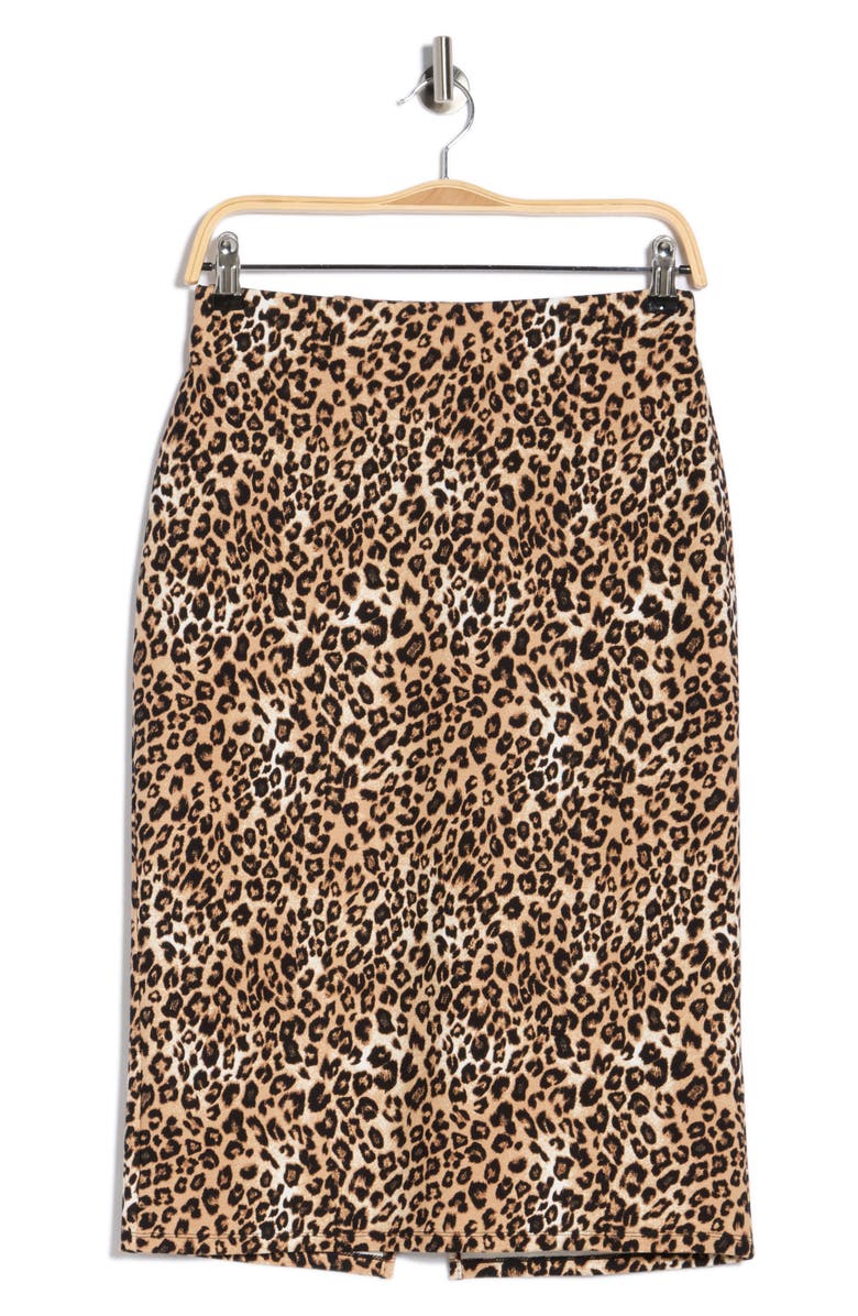 T Tahari Midi Skirt, Main, color, Leopard Print