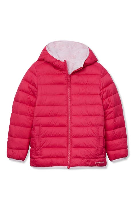 Girls Water Resistant Reversible Hooded Jacket