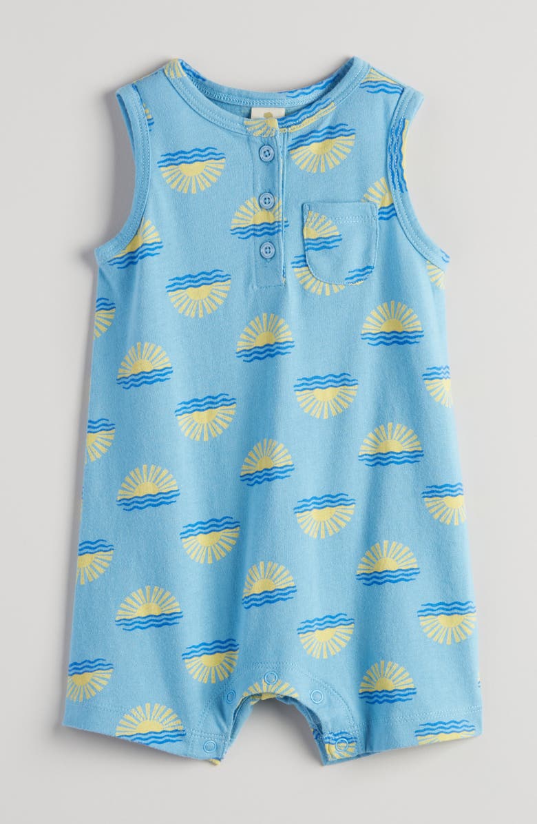 Tucker + Tate Sleeveless Cotton Romper, Main, color, Blue Heritage Sun Waves