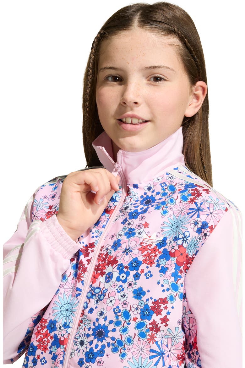 Kids' Floral Print Track Jacket, Alternate, color, CLEAR PINK